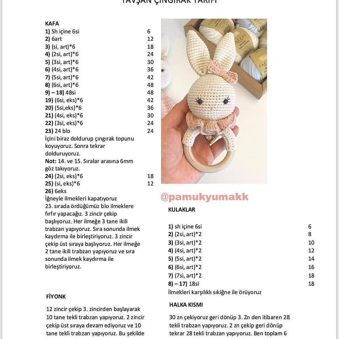 Tığ işi Tavşan Zili Şeması