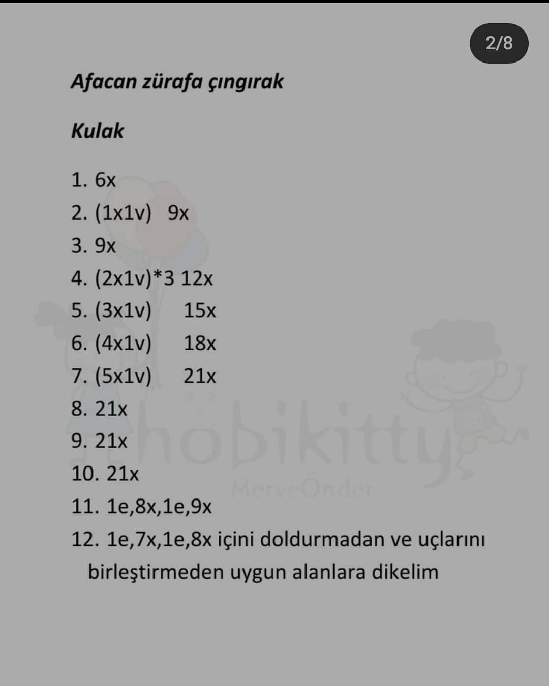Tığ İşi Zürafa Bebek Halkası Tarifi
