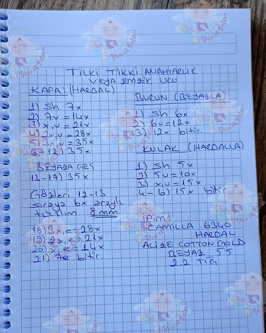 TILKİ TİKKİ AMİGURUMİ TARİFİ