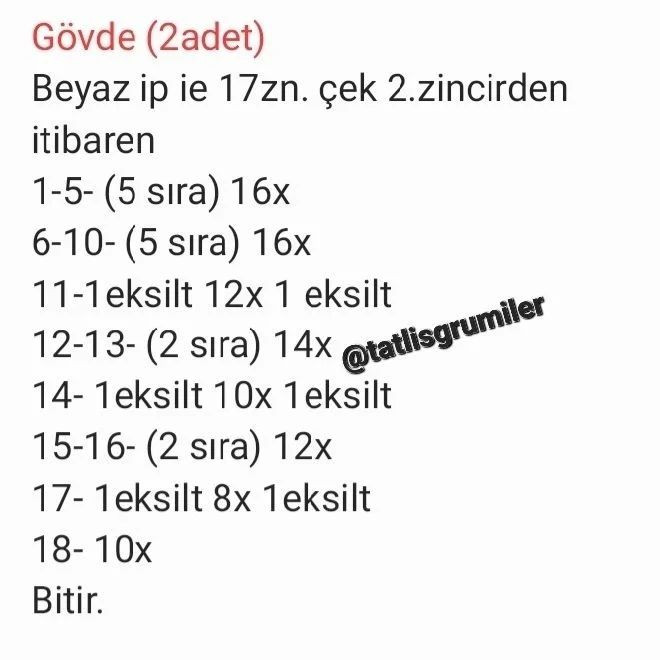 Tırtıklı Tavşan Amigurumi Şeması