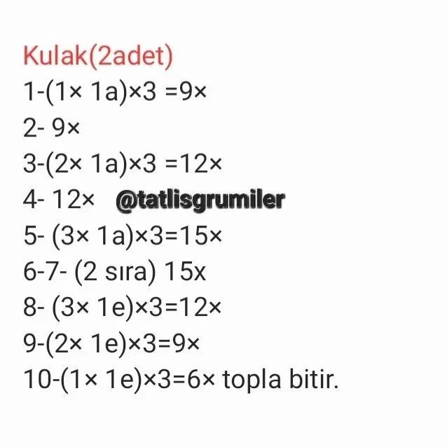 Tırtıklı Tavşan Amigurumi Şeması