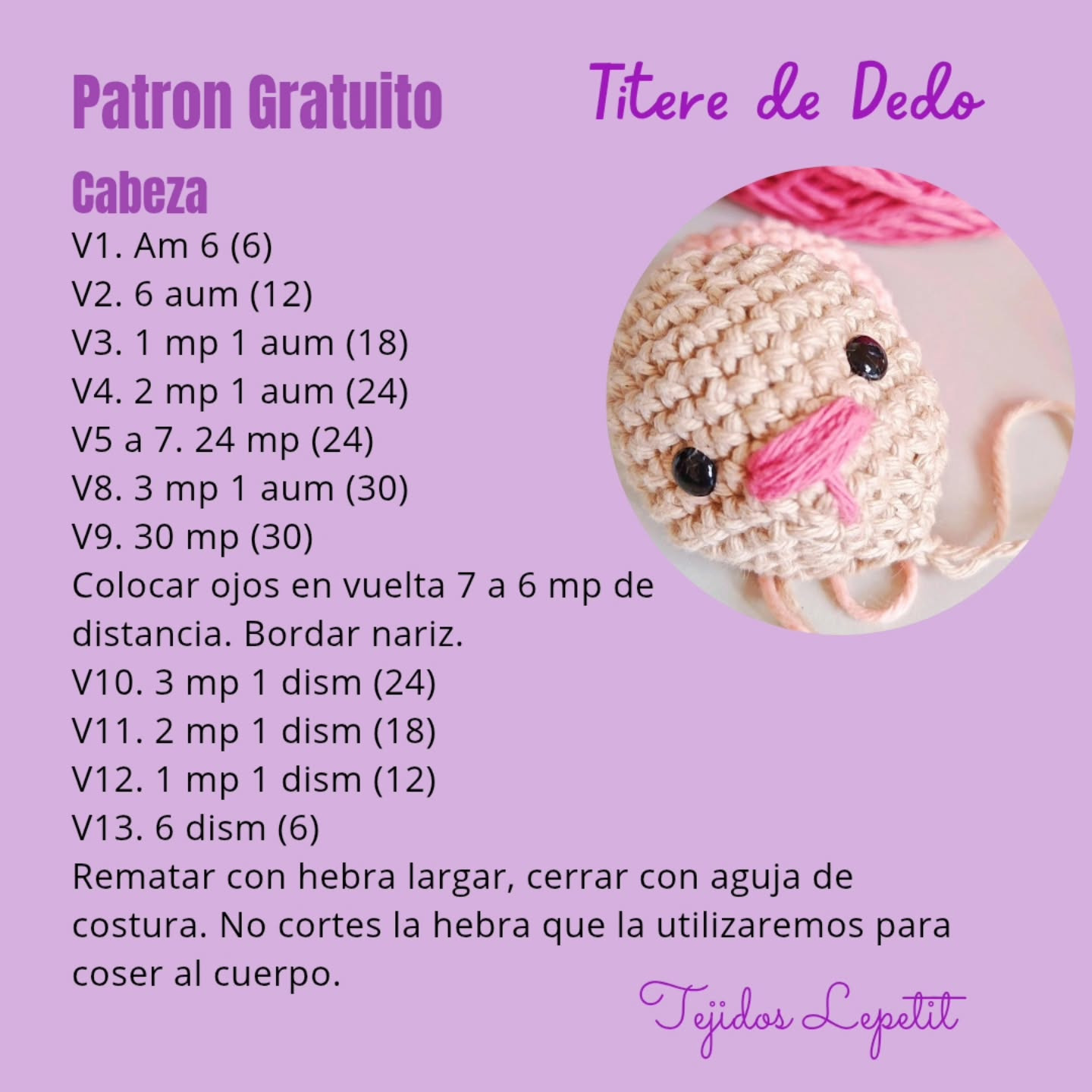 Titere de dedo de conejo: patrón gratuito