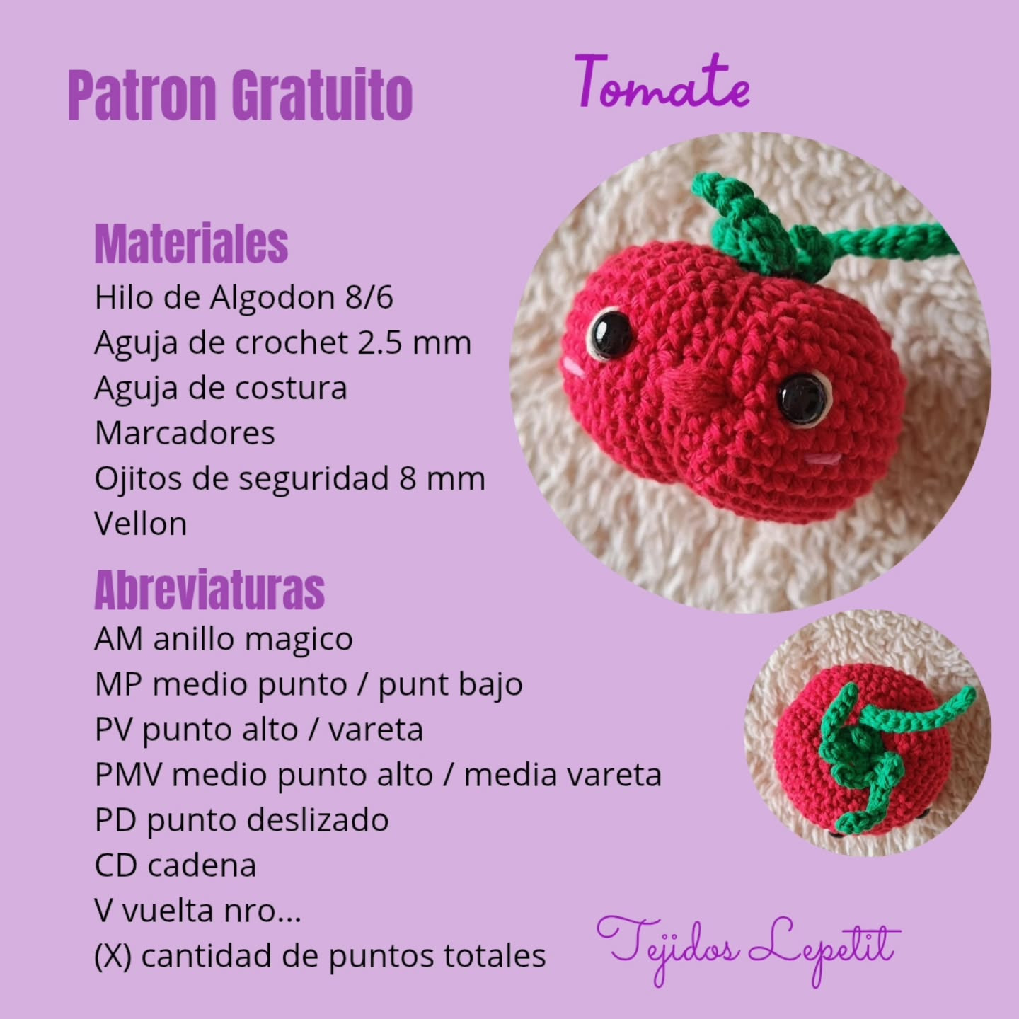 Tomate amigurumi: Patrón gratuito disponible