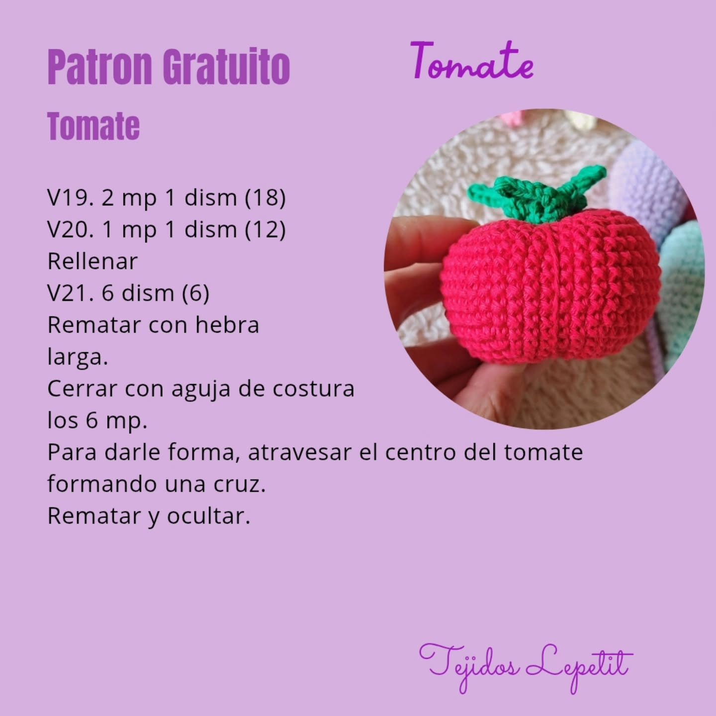 Tomate amigurumi: Patrón gratuito disponible