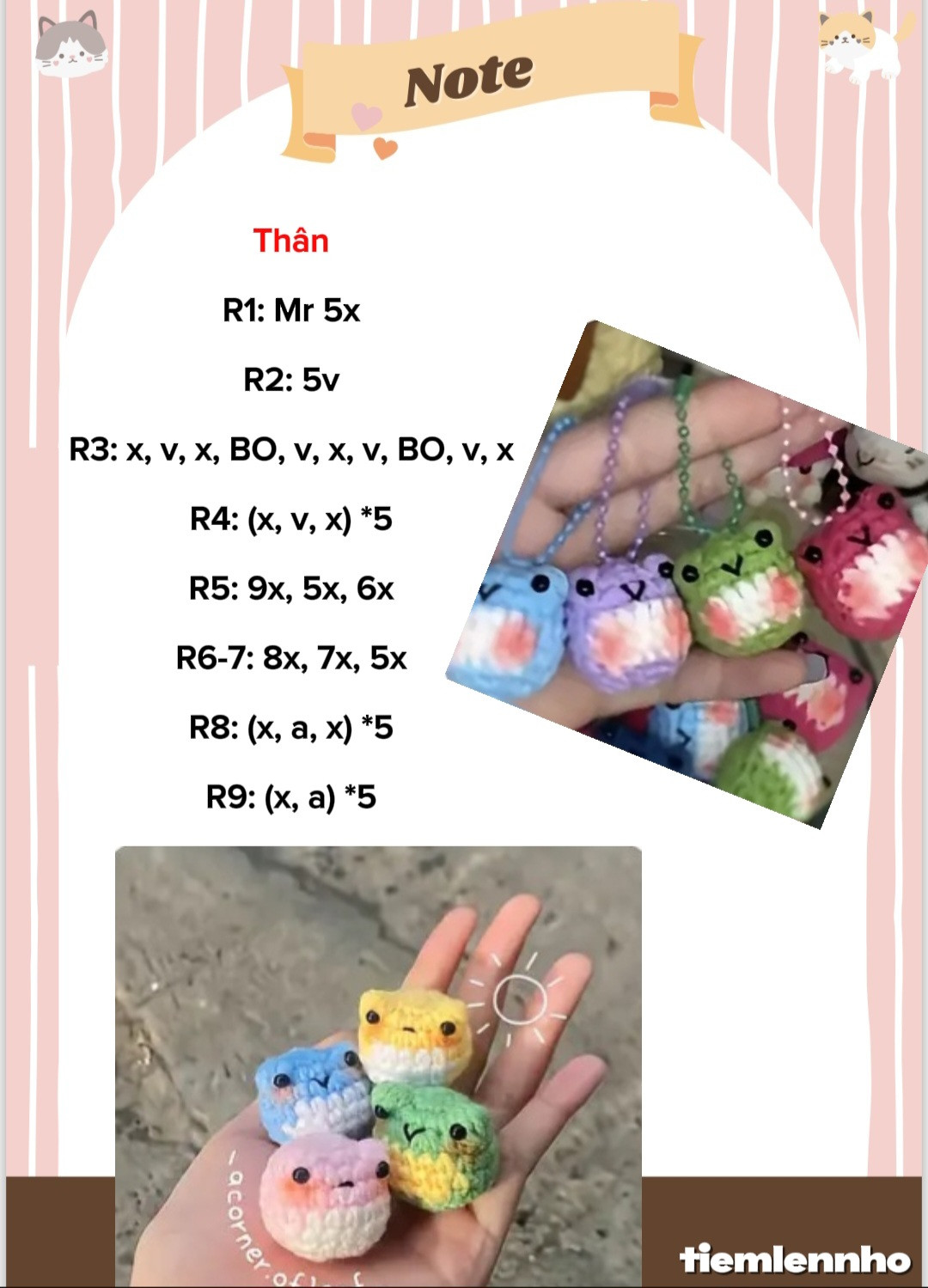 Tổng hợp chart móc mini: cá, ếch heo, bạch tuộc, thỏ