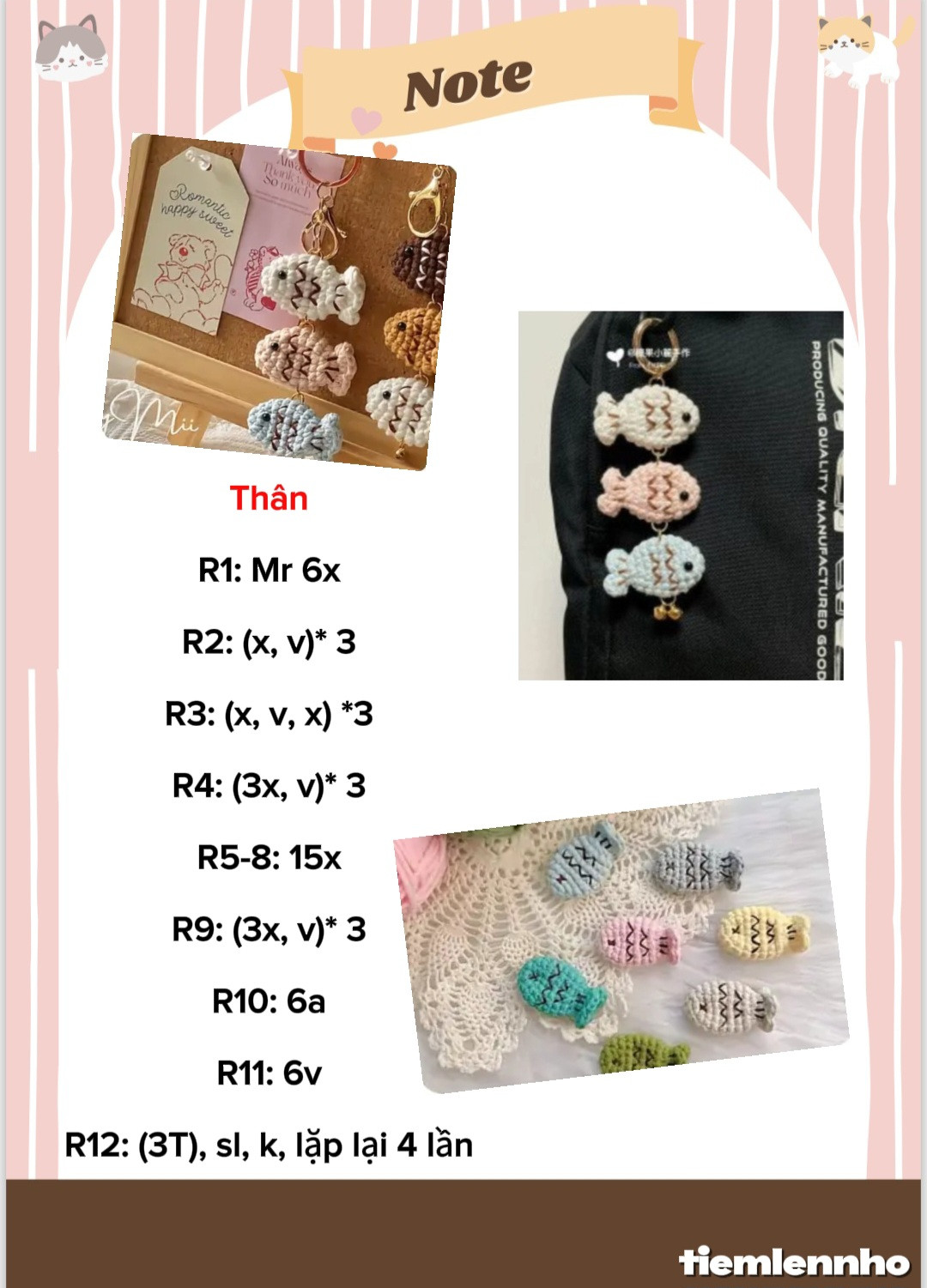 Tổng hợp chart móc mini: cá, ếch heo, bạch tuộc, thỏ