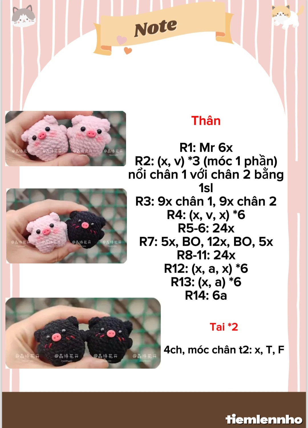 Tổng hợp chart móc mini: cá, ếch heo, bạch tuộc, thỏ