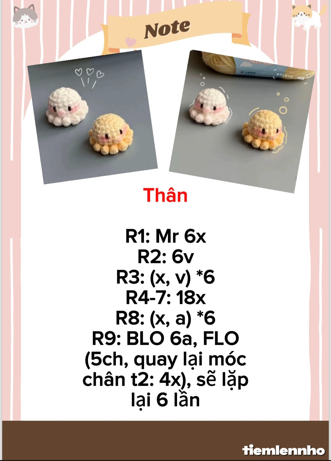 Tổng hợp chart móc mini: cá, ếch heo, bạch tuộc, thỏ