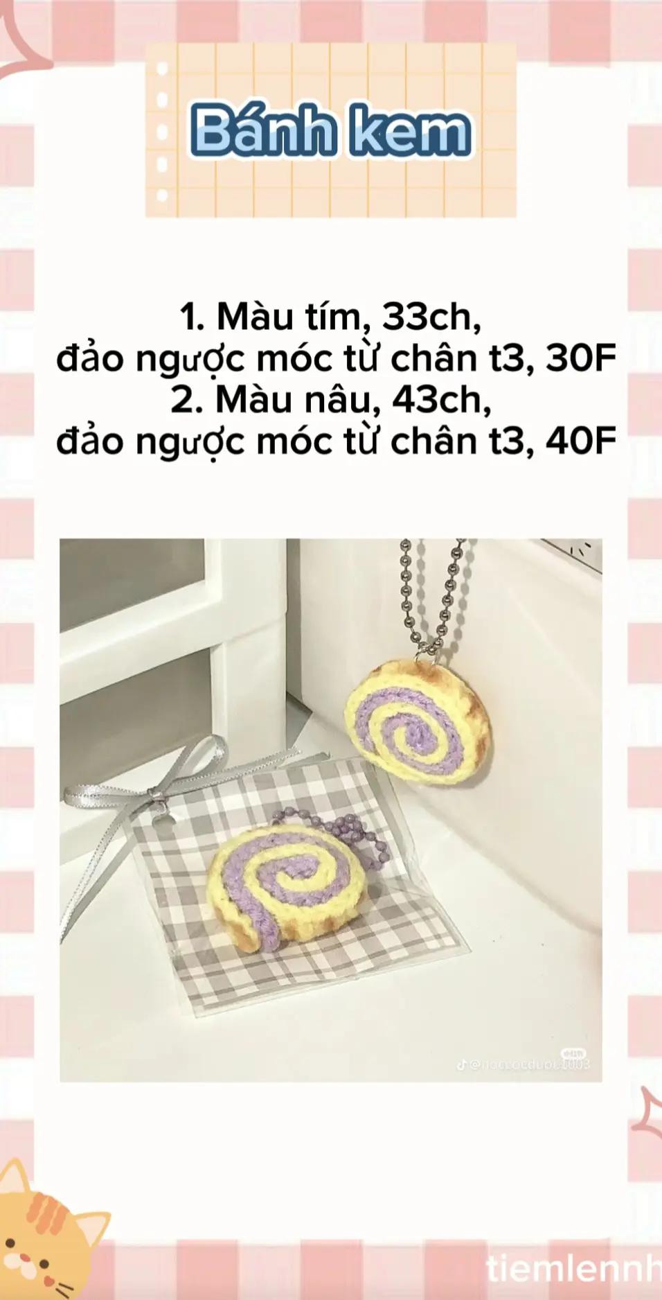 tổng hợp chart móc mini: ngôi sao, bánh cuộn, bánh kem, trứng ôp la mèo, kẹo.