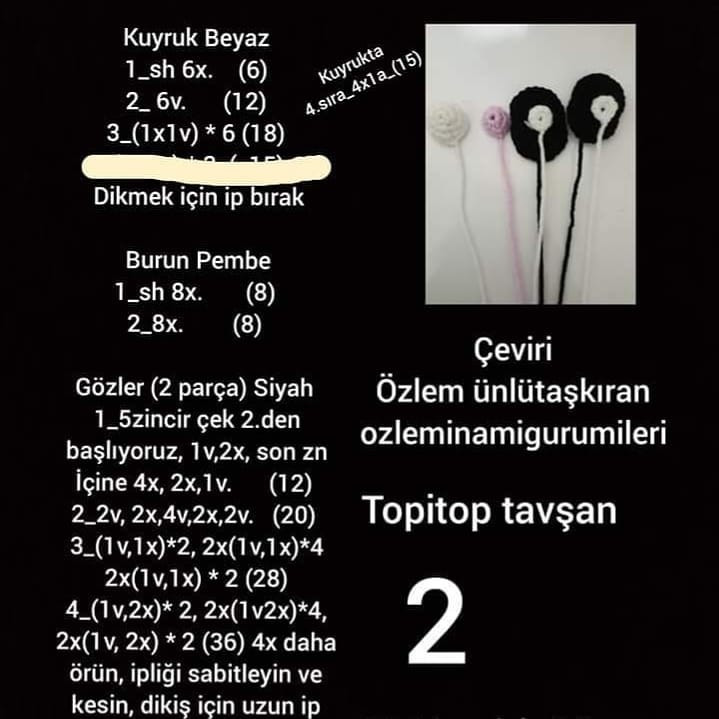 Topito Tavşan Amigurumi Şeması