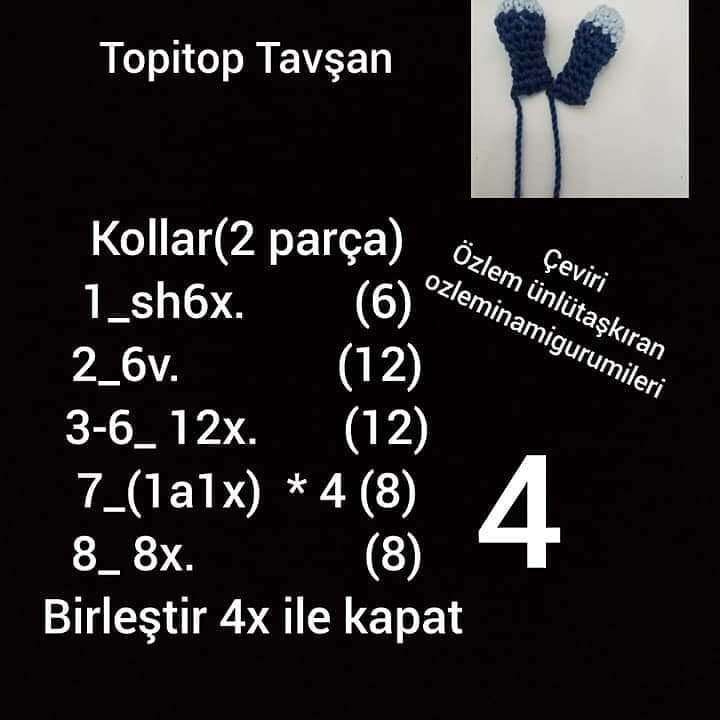Topito Tavşan Amigurumi Şeması