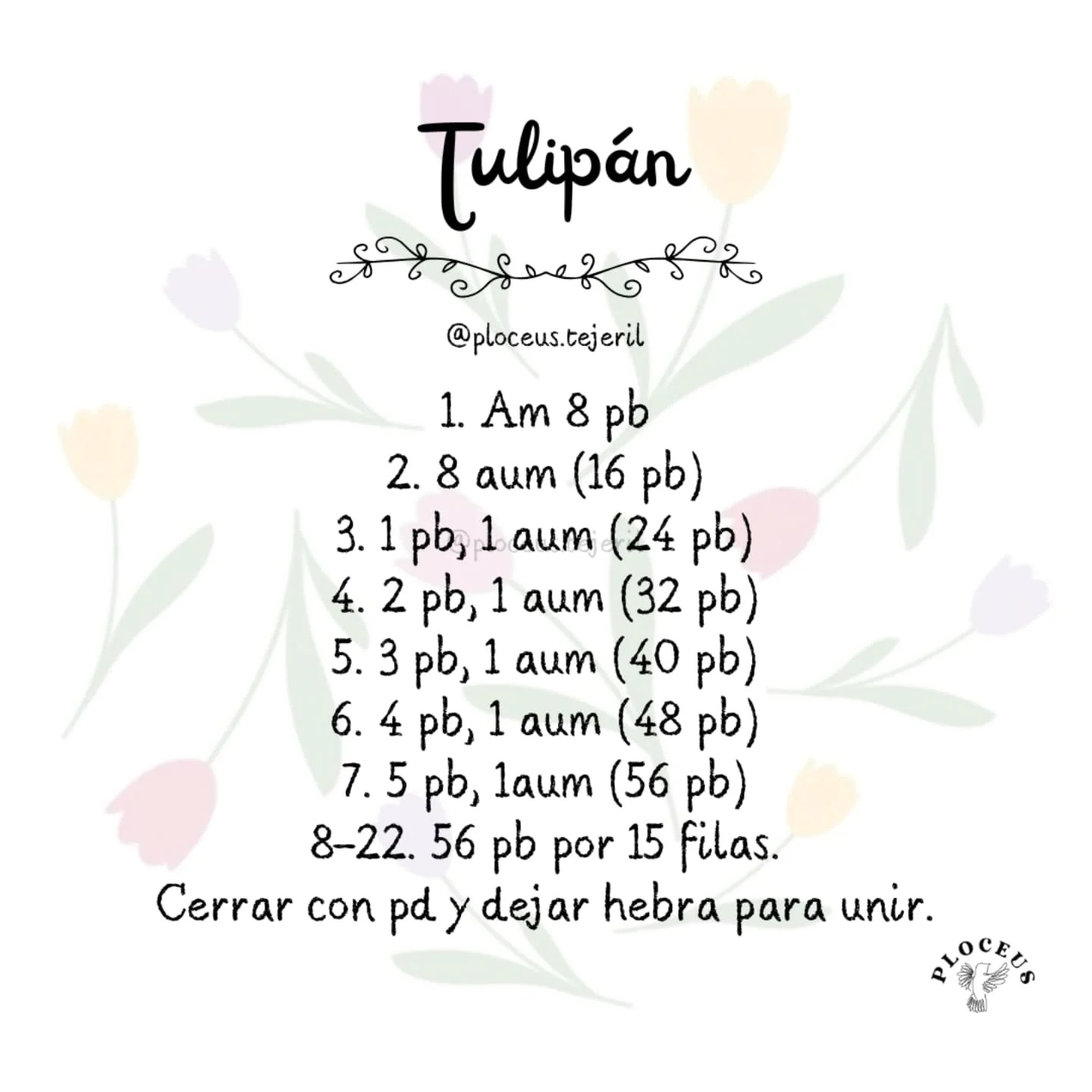 Tulipanes Gigantes Amigurumi: Patrón Gratis