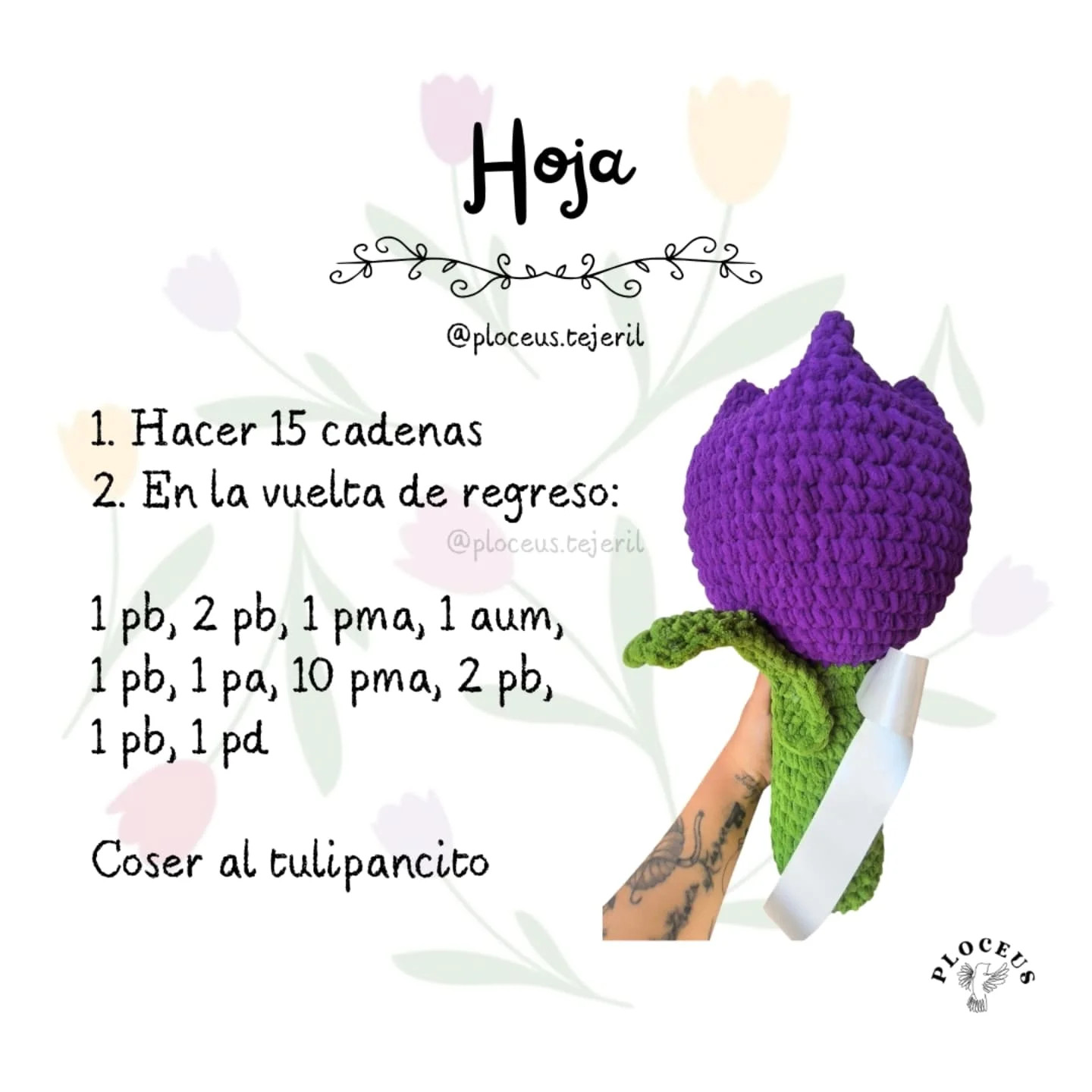 Tulipanes Gigantes Amigurumi: Patrón Gratis