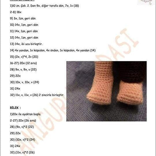 Türkçe: Amigurumi Bebek Şeması: Tığ İşi Oyuncak Yapımı