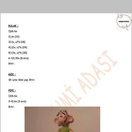 Türkçe: Amigurumi Bebek Şeması: Tığ İşi Oyuncak Yapımı