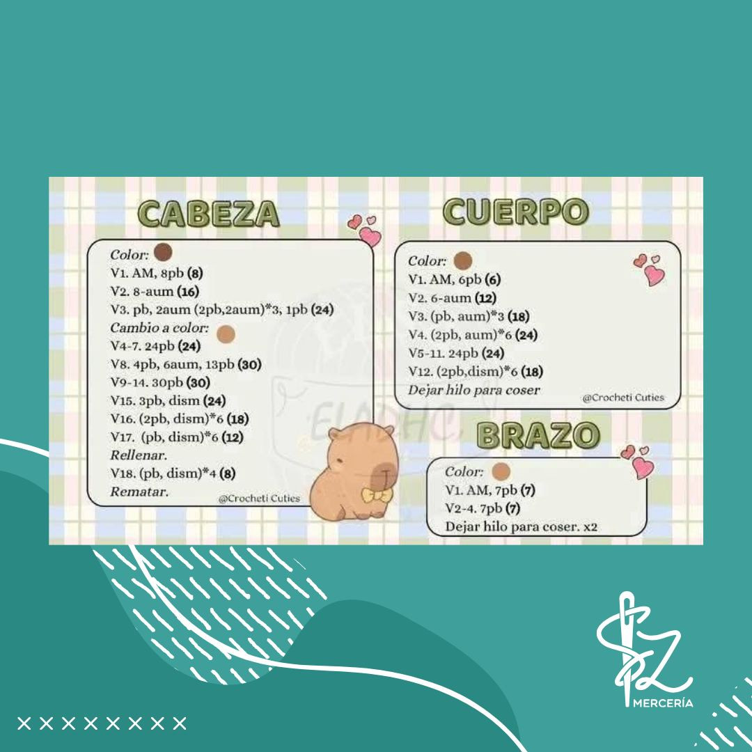 Tutorial amigurumi de Capibara con Tortuga