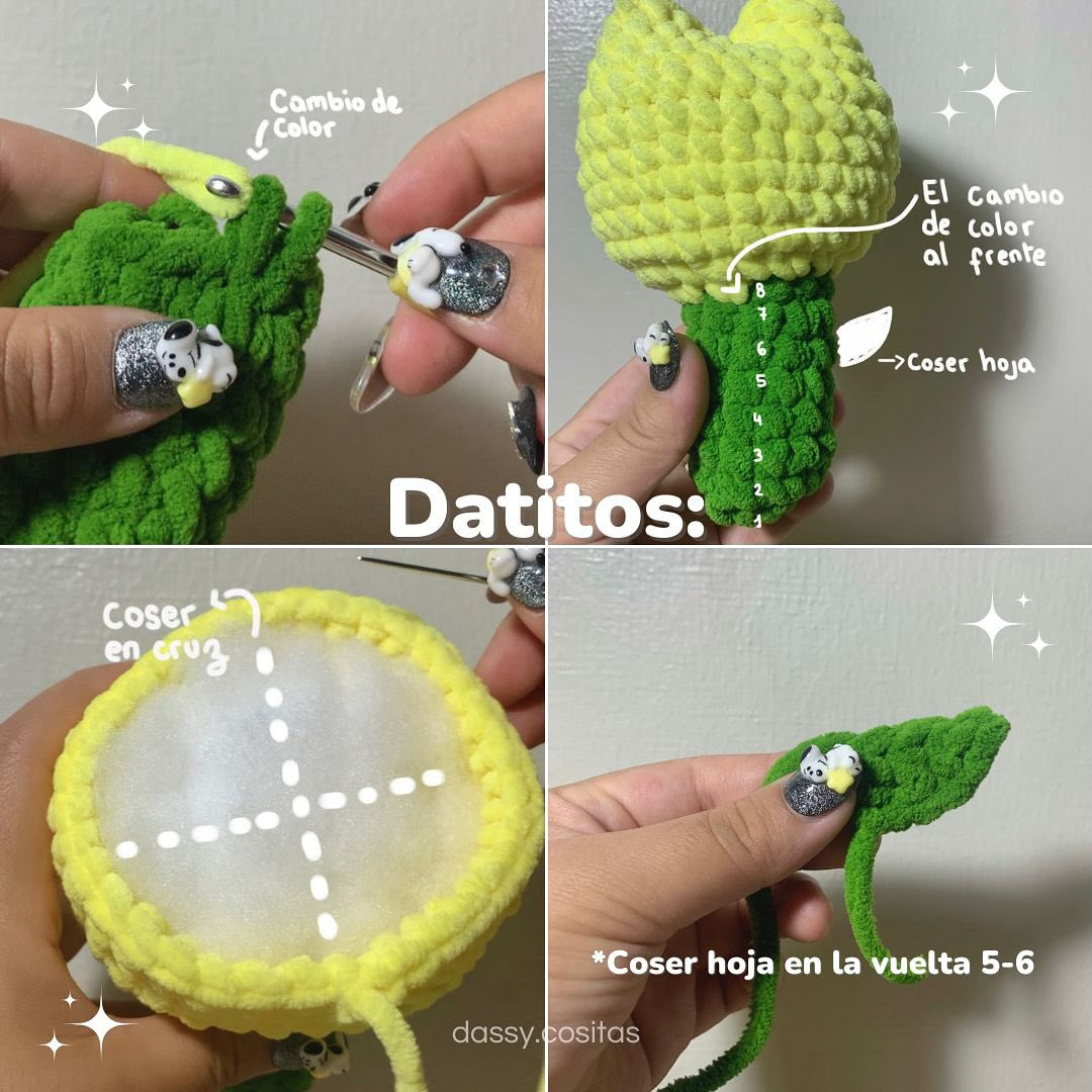Tutorial de tulipanes mini tejidos a crochet