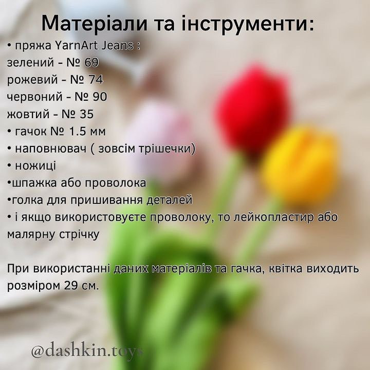 Тюльпани: безкоштовний опис схеми