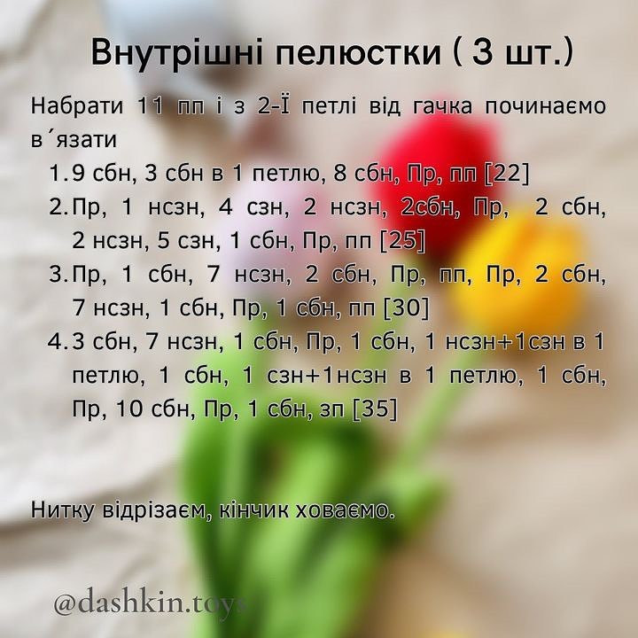 Тюльпани: безкоштовний опис схеми