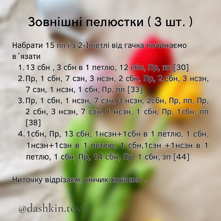 Тюльпани: безкоштовний опис схеми