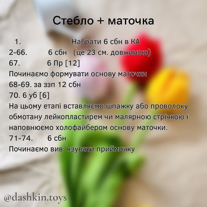 Тюльпани: безкоштовний опис схеми