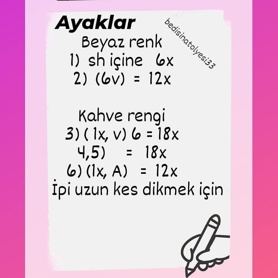 Ücretsiz amigurumi ayı modeli