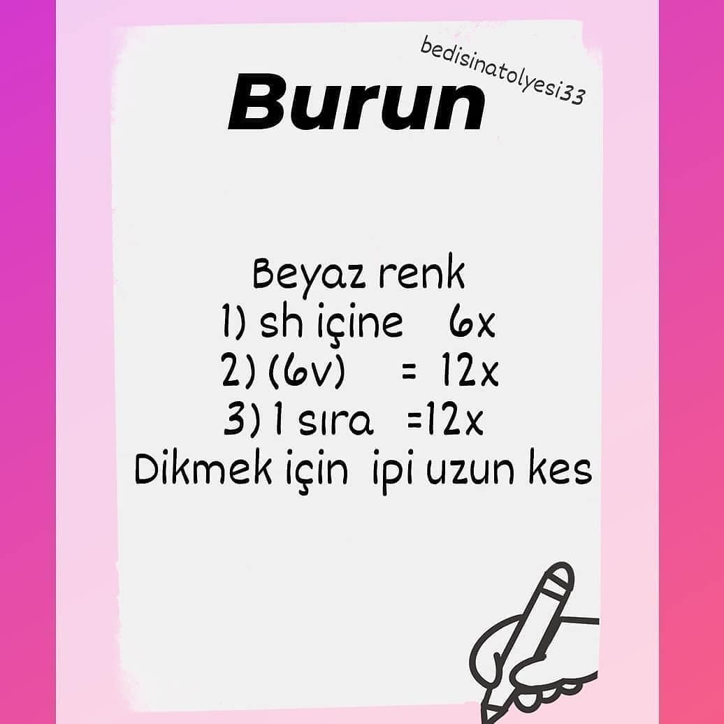 Ücretsiz amigurumi ayı modeli