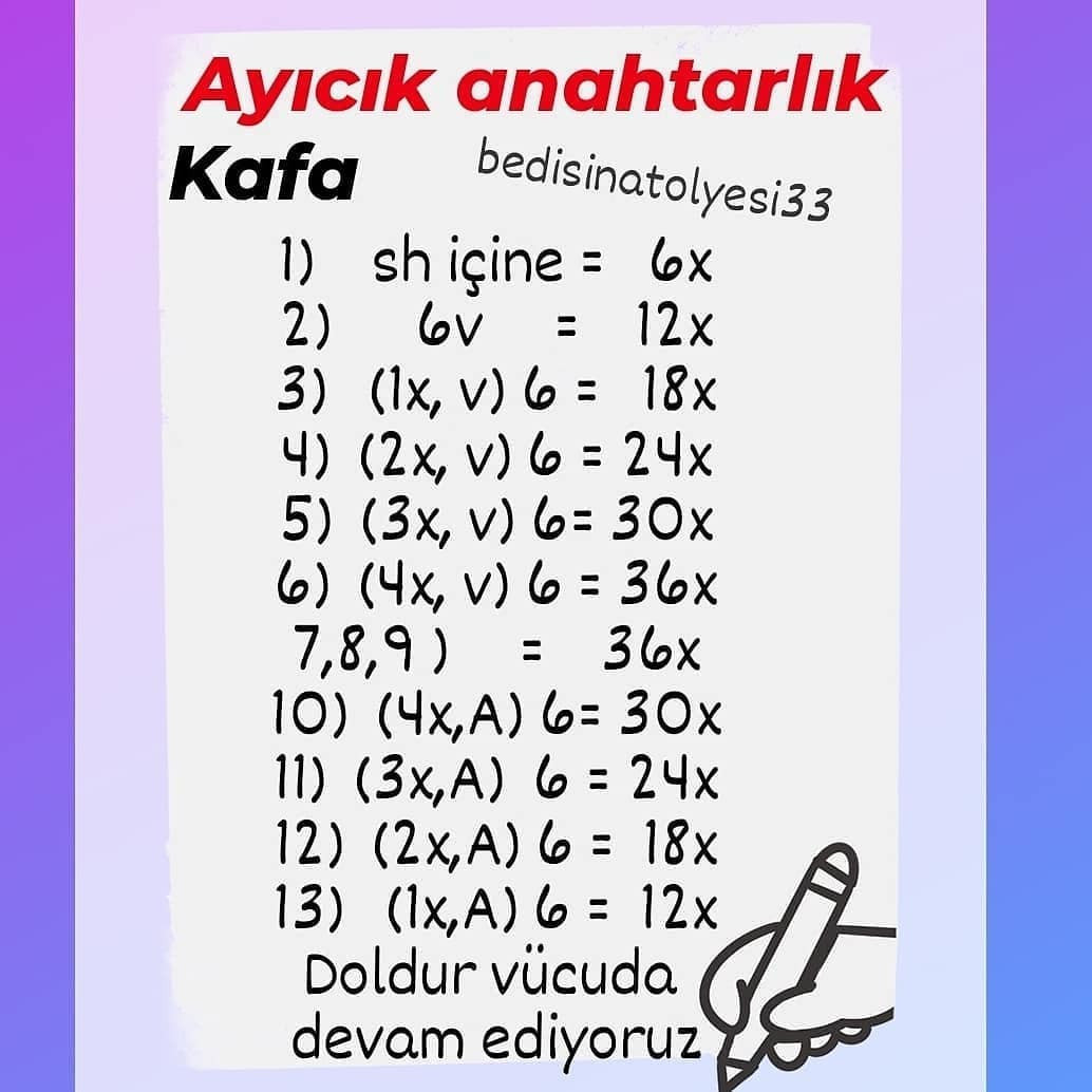 Ücretsiz amigurumi ayı modeli