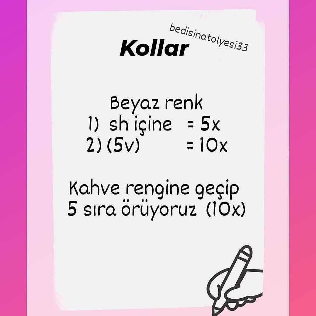 Ücretsiz amigurumi ayı modeli