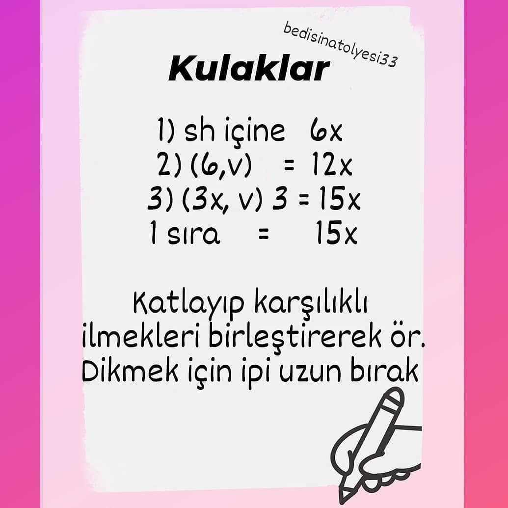 Ücretsiz amigurumi ayı modeli