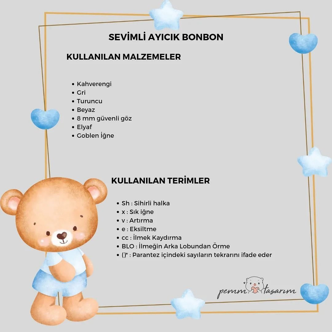 Ücretsiz Amigurumi Ayı Tığ İşi Tarifi