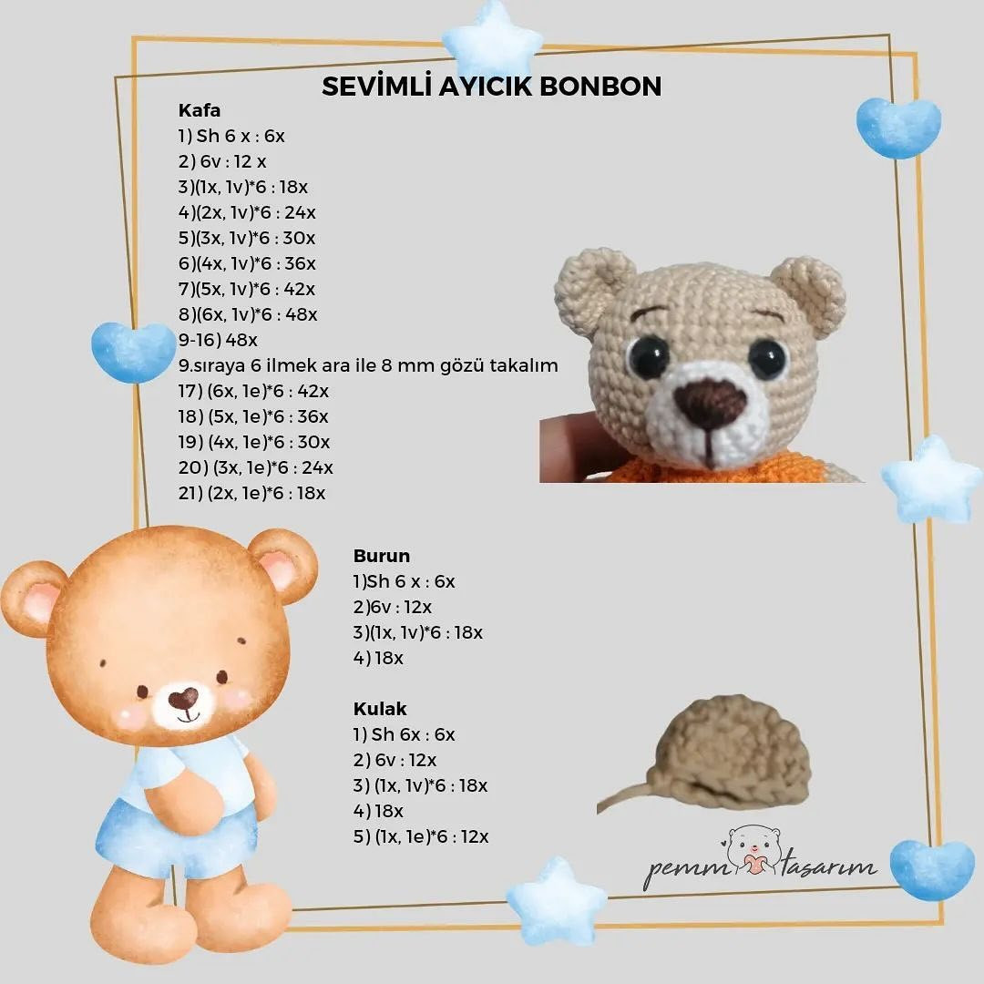 Ücretsiz Amigurumi Ayı Tığ İşi Tarifi