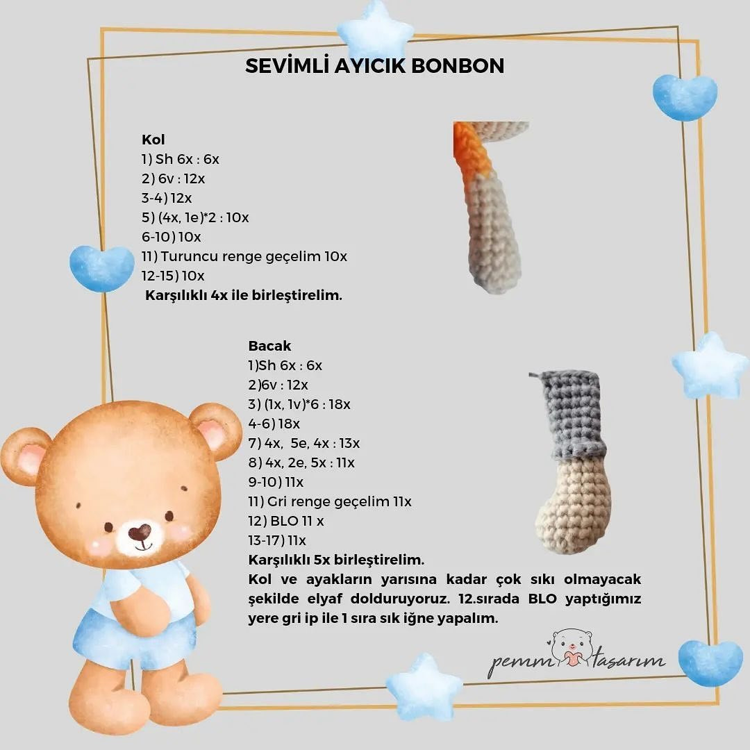 Ücretsiz Amigurumi Ayı Tığ İşi Tarifi