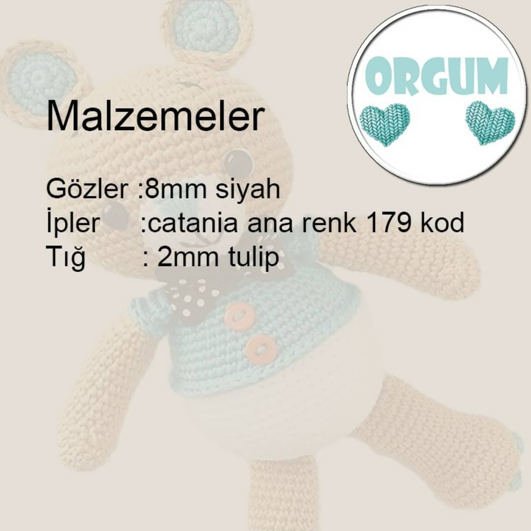 Ücretsiz Amigurumi Ayıcık Bobi Yapımı