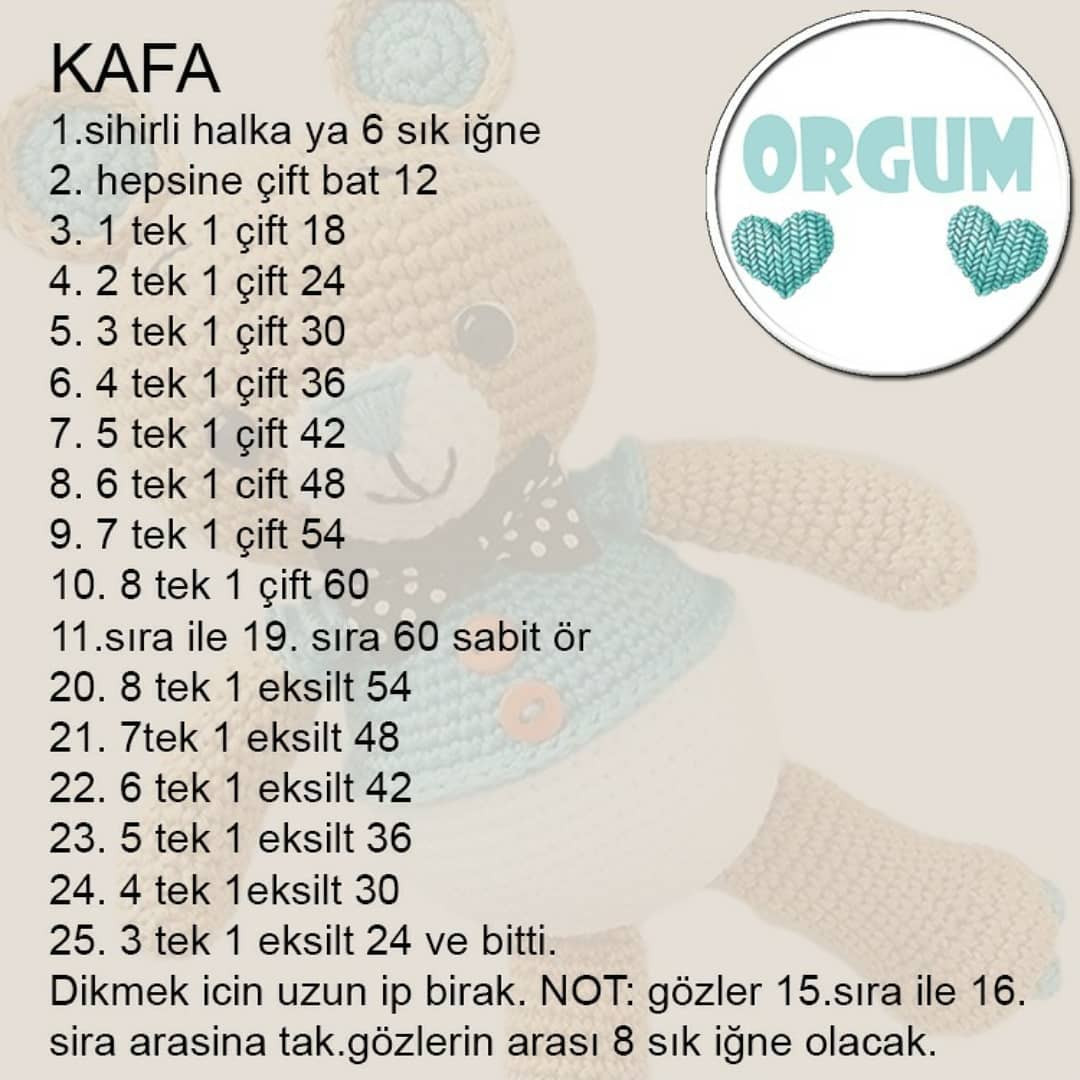 Ücretsiz Amigurumi Ayıcık Bobi Yapımı