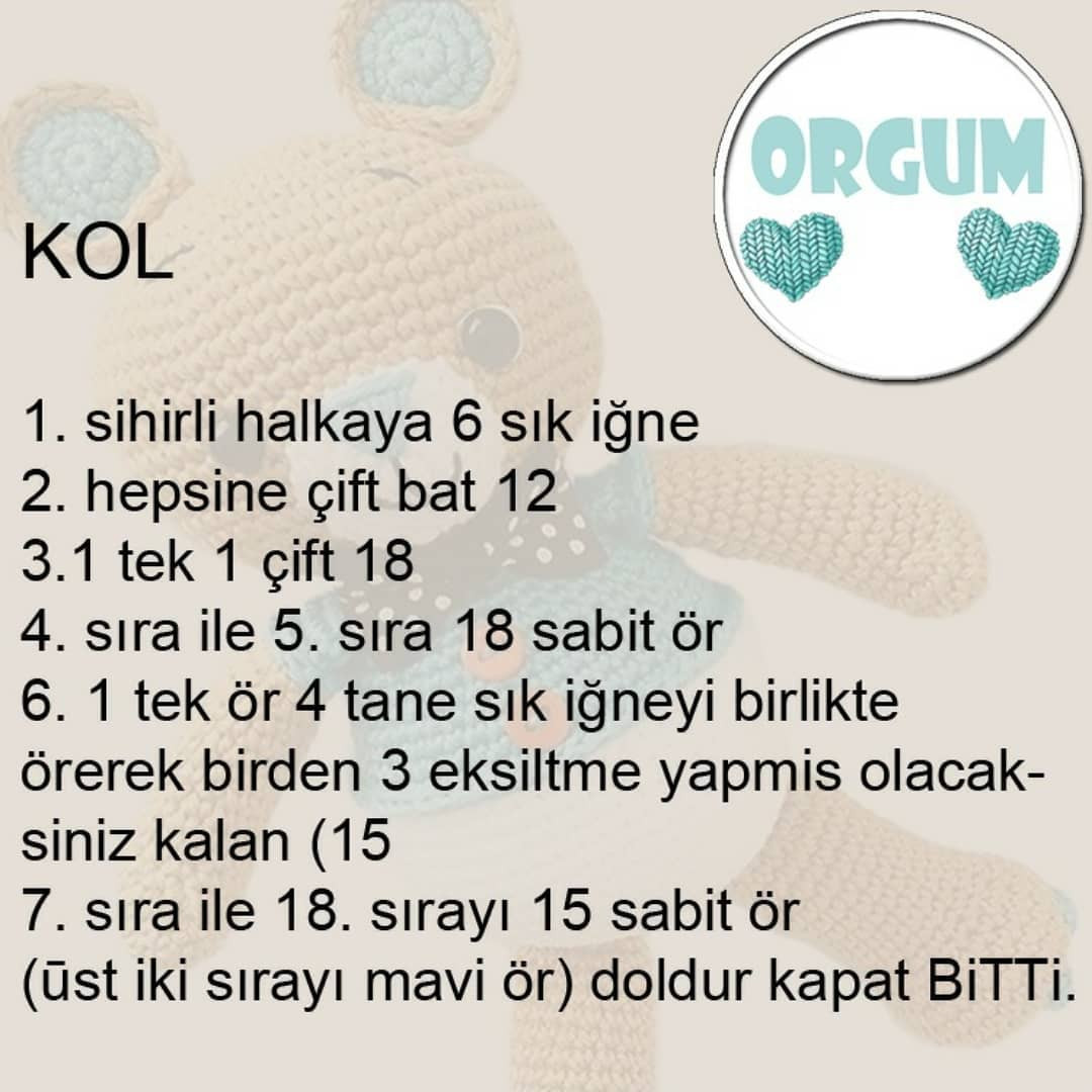 Ücretsiz Amigurumi Ayıcık Bobi Yapımı