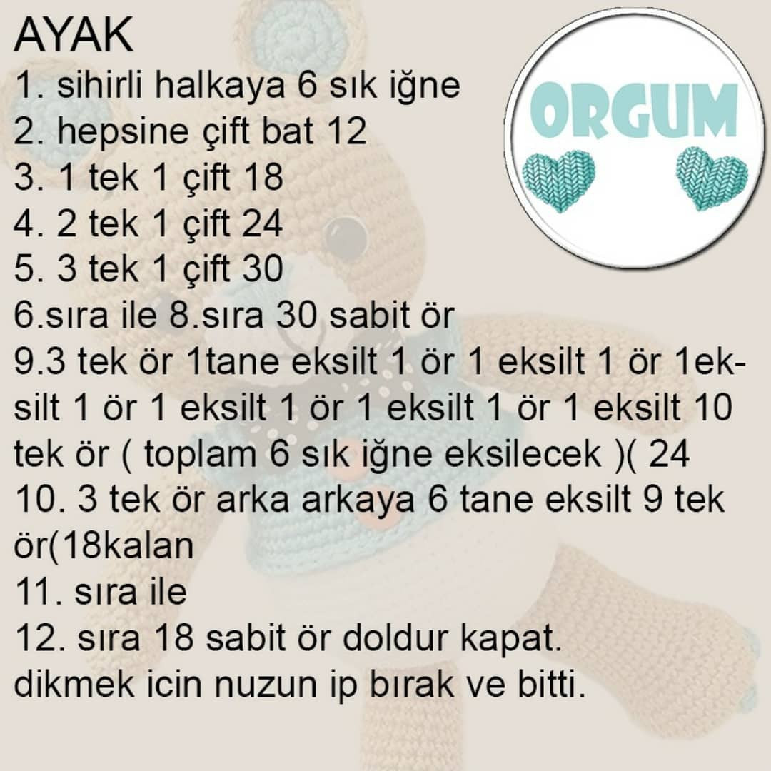 Ücretsiz Amigurumi Ayıcık Bobi Yapımı