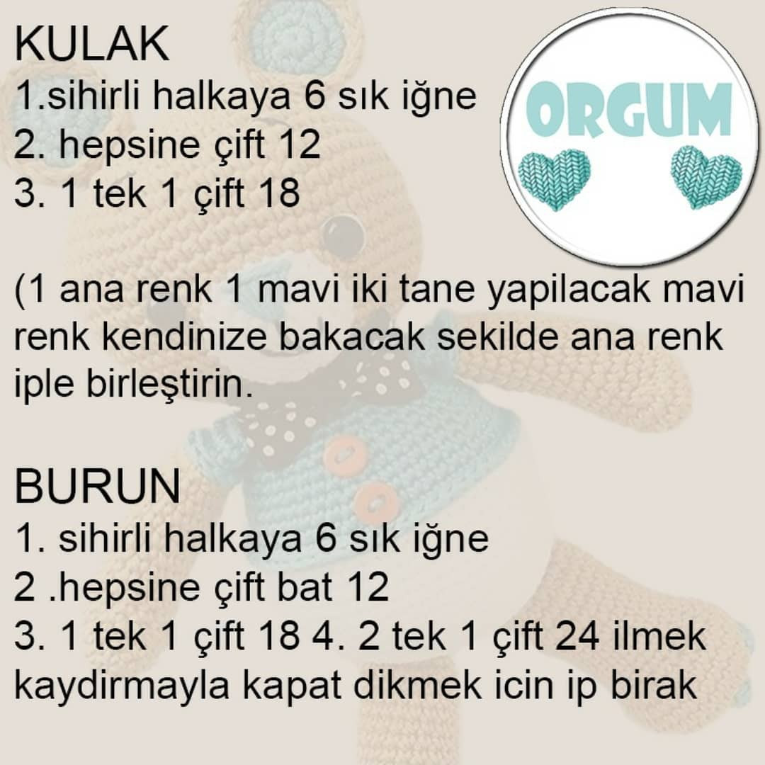 Ücretsiz Amigurumi Ayıcık Bobi Yapımı