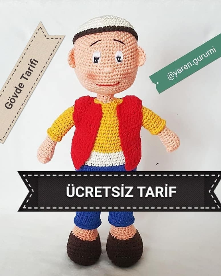 Ücretsiz Amigurumi Bebek Örgü Şeması Merhaba 🤗 keloğlan tarifimin kalan kısmının tamamı ile geldim 😁