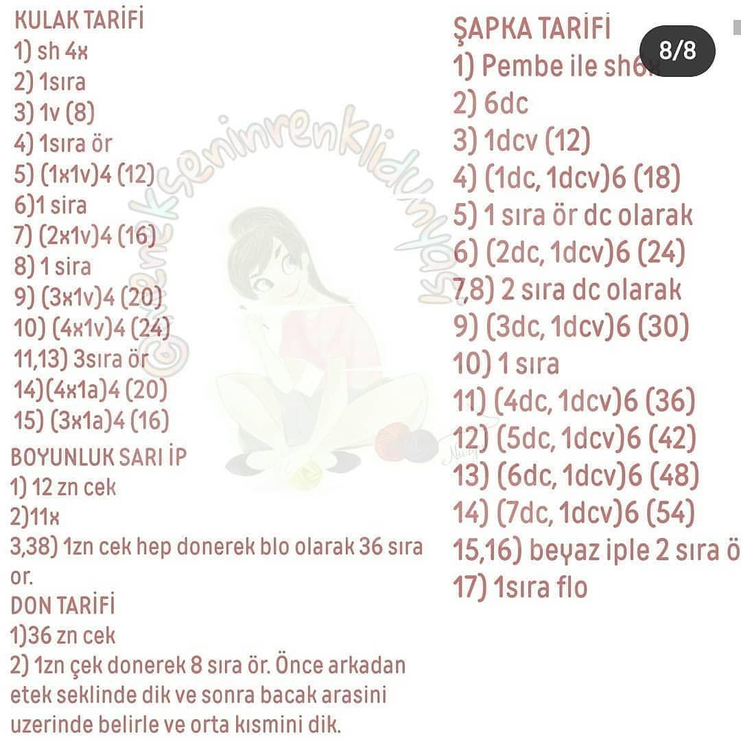 Ücretsiz Amigurumi Bebek Örgü Şeması ucretsiztarif
