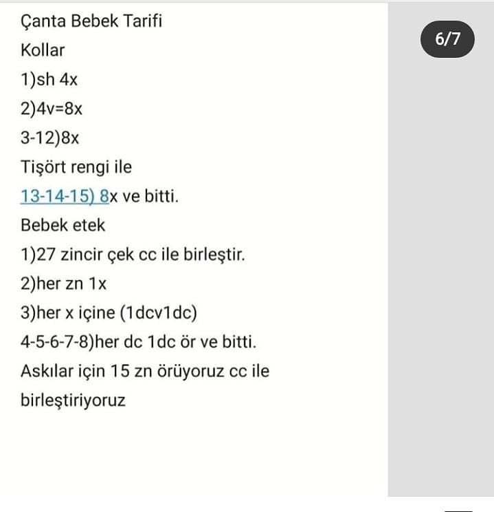 Ücretsiz Amigurumi Bebek Örgü Tarifi