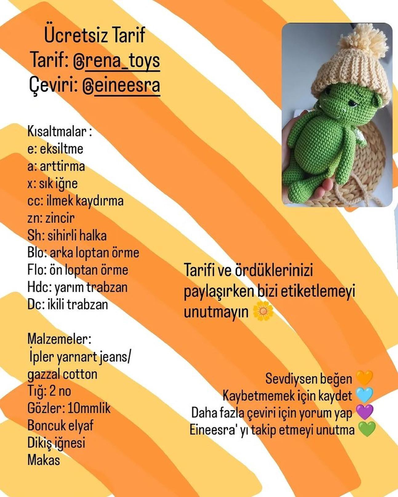 Ücretsiz amigurumi bebek şapkası ve atkı modeli