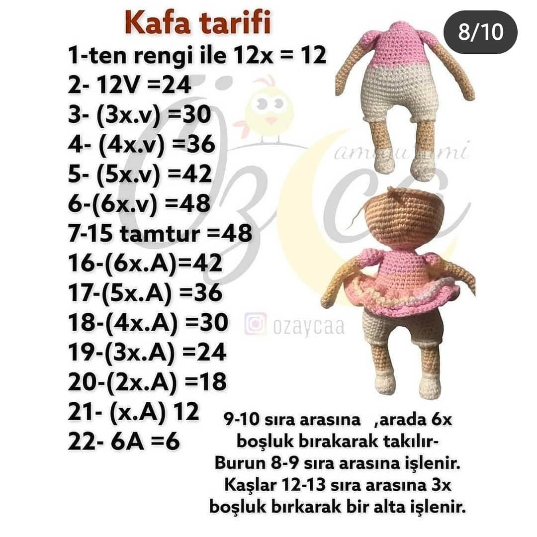 Ücretsiz Amigurumi Bebek Şeması - 2. Bölüm