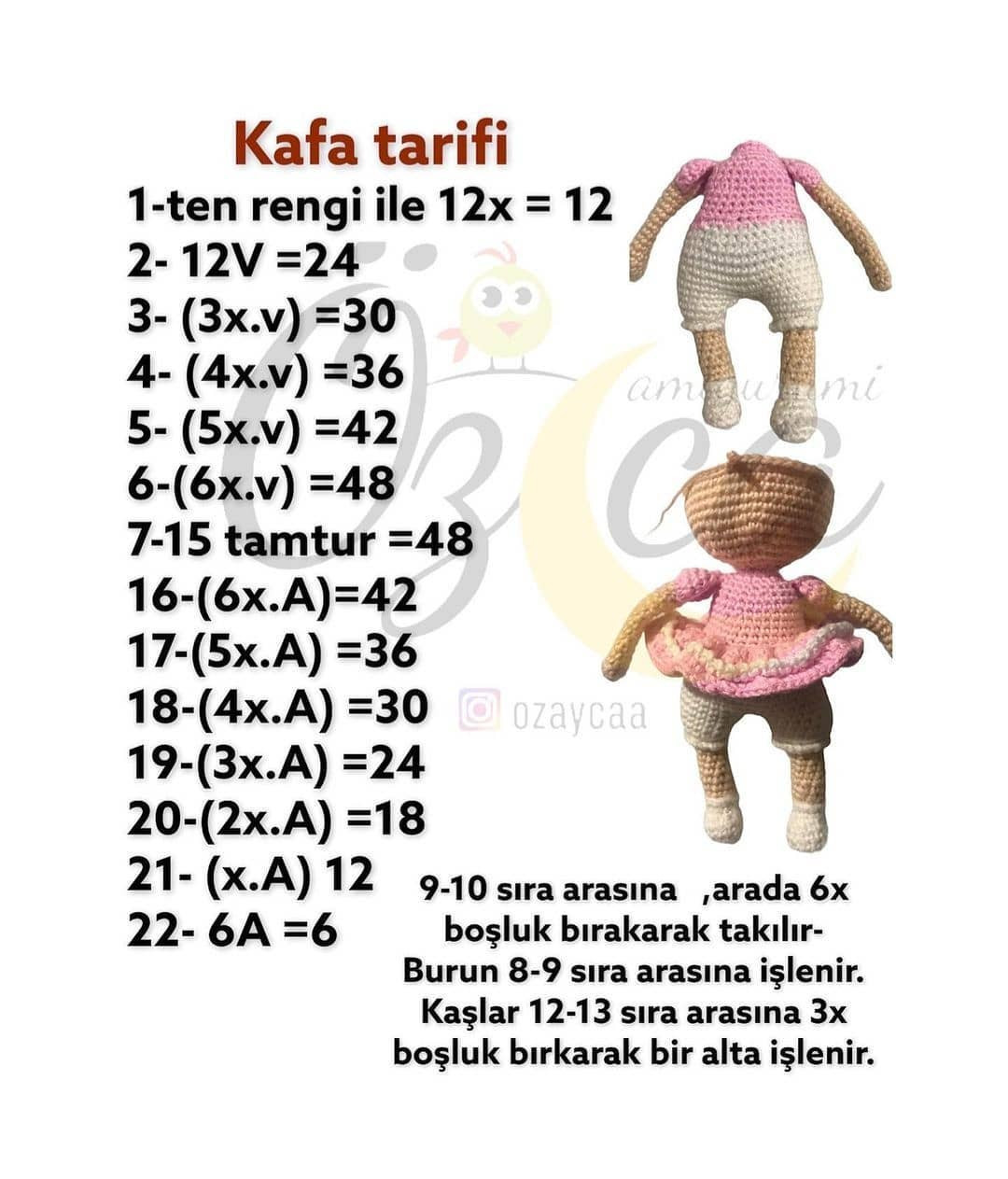 Ücretsiz Amigurumi Bebek Şeması - 2. Bölüm