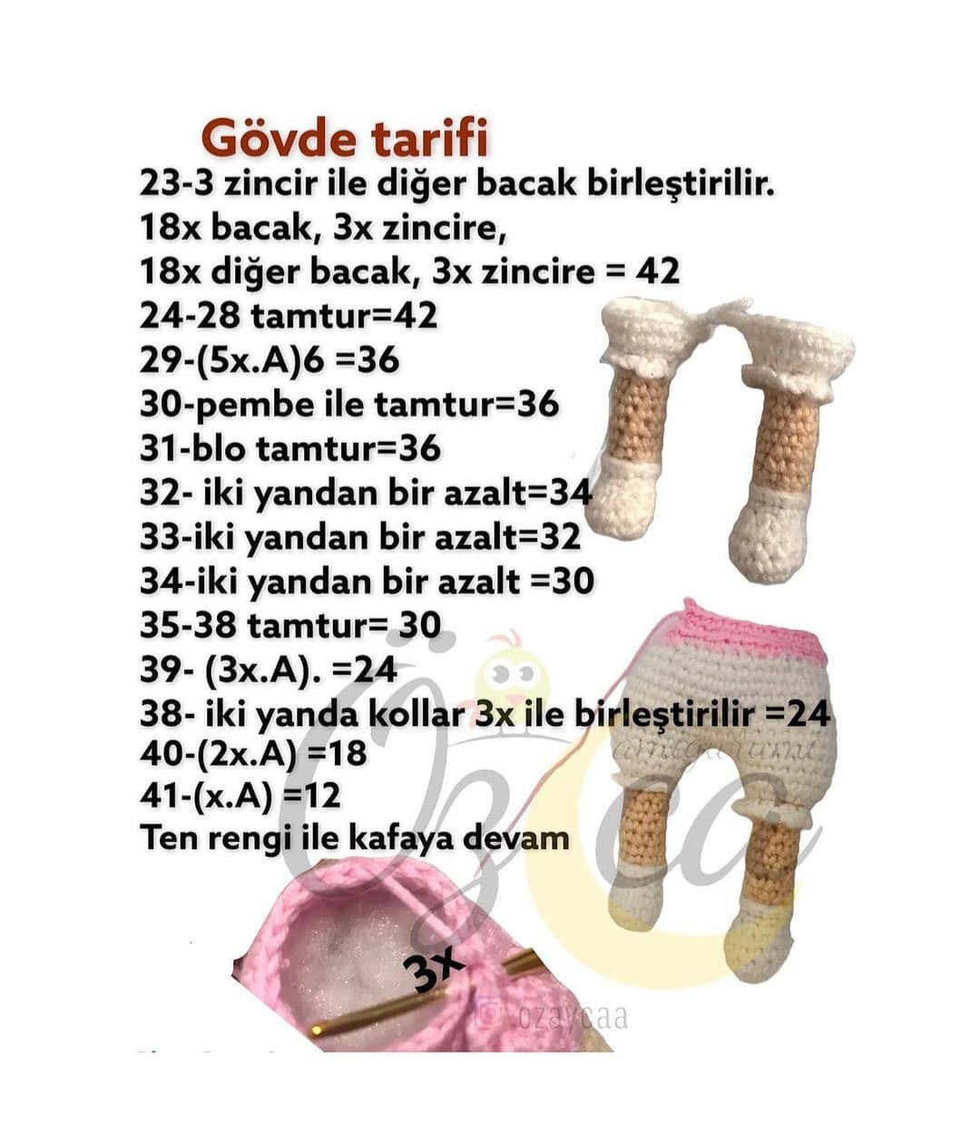 Ücretsiz Amigurumi Bebek Şeması - 2. Bölüm