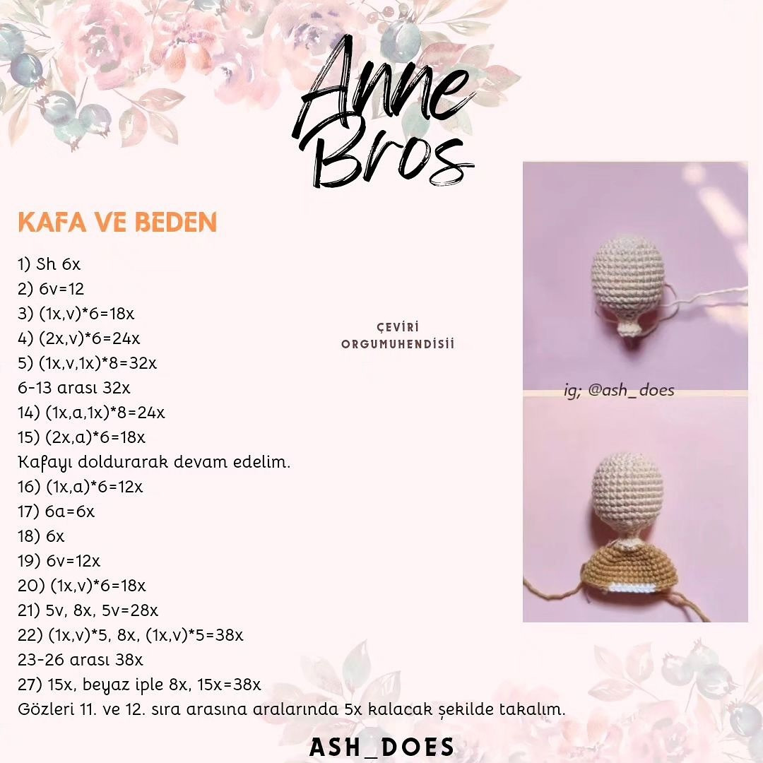 Ücretsiz Amigurumi Bebek Şeması Avuç içi kadar mutluluk. 🧡