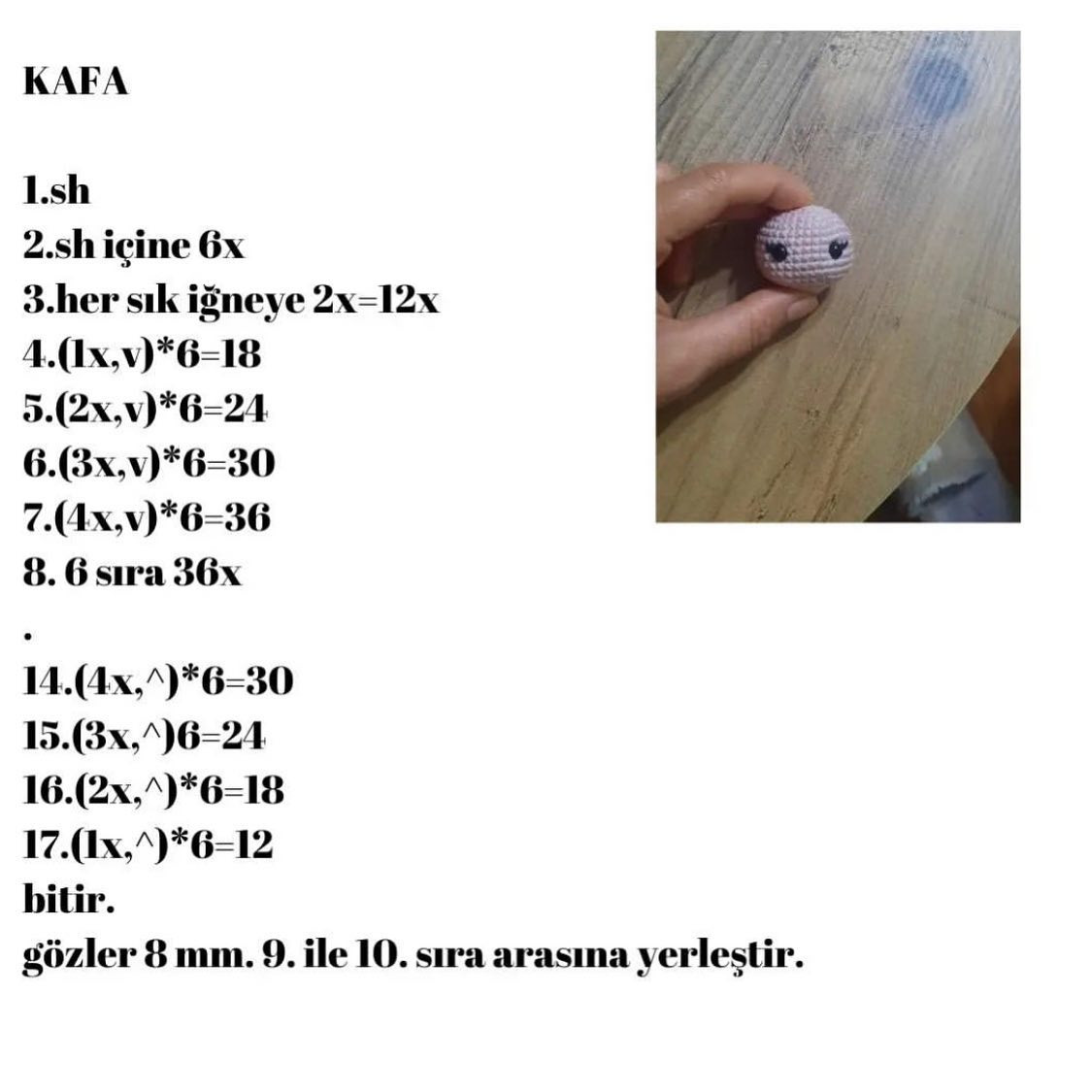 Ücretsiz Amigurumi Bebek Şeması Günaydın herkese haftasonunuz