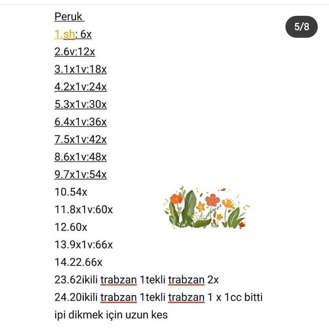 Ücretsiz Amigurumi Bebek Şeması Örgü en sağlıklı terapi yöntemlerinden biridir 🌷