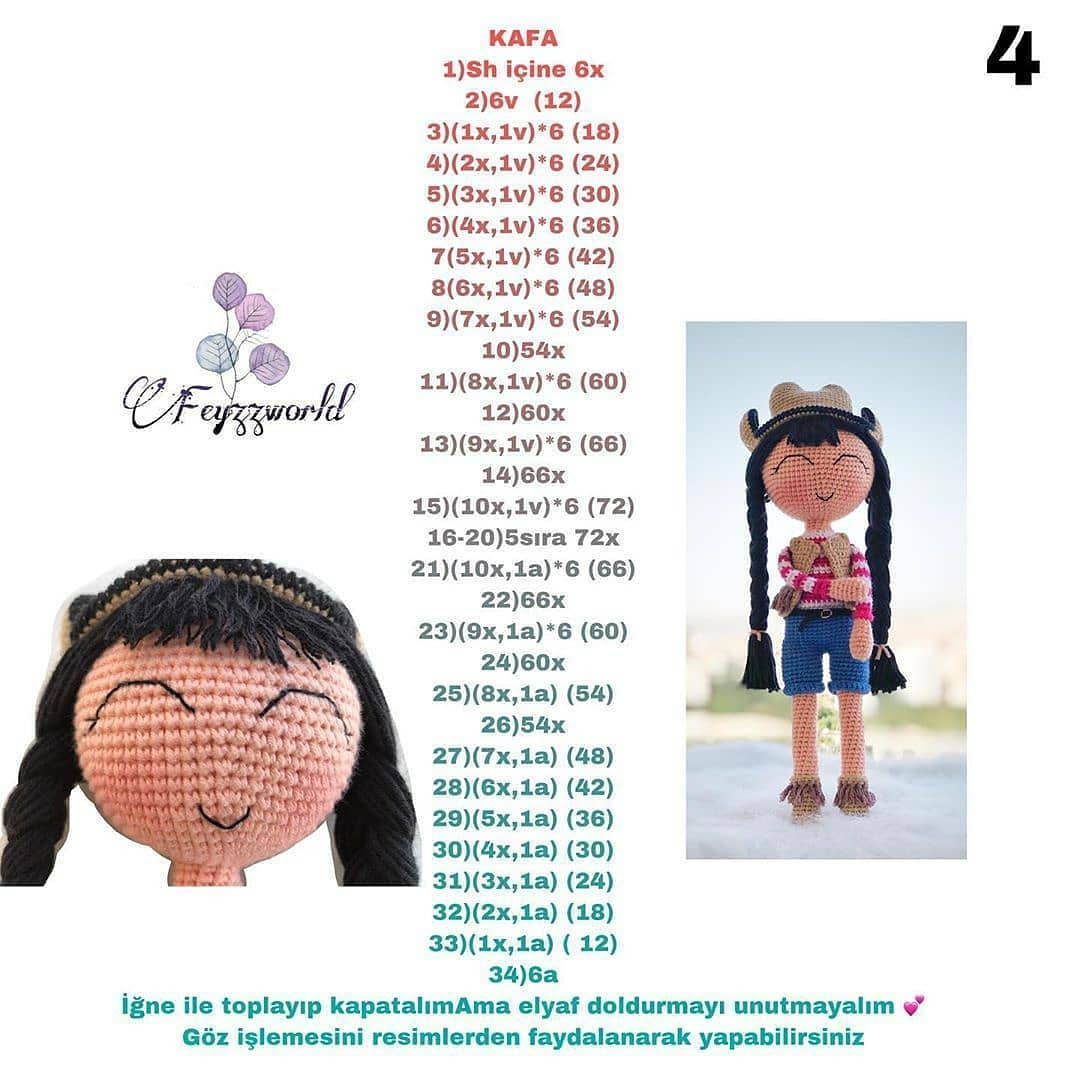Ücretsiz Amigurumi Bebek Şeması Tarif Sahibi