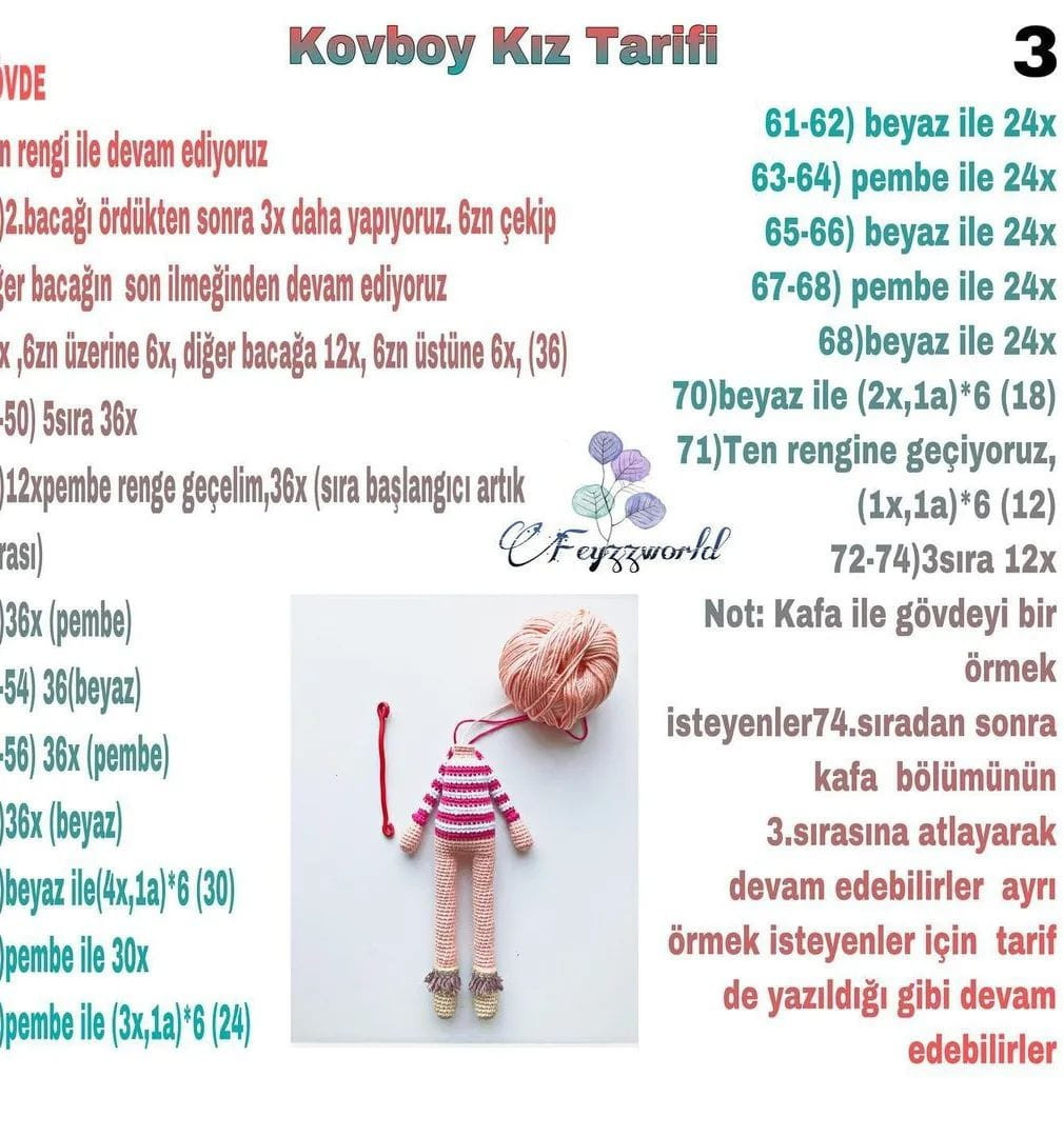 Ücretsiz Amigurumi Bebek Şeması Tarif Sahibi